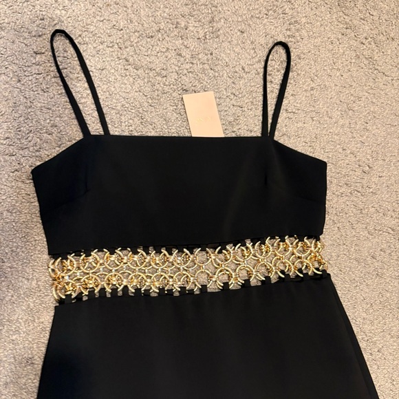 Alexis New Gaudy Golden Ring Cut Out Crepe Mini Dress Size L - Picture 7 of 16